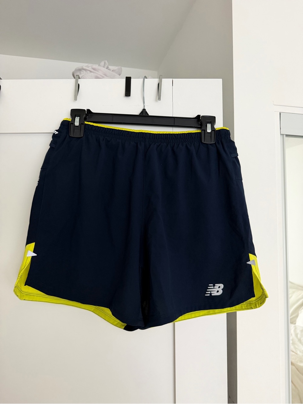 New Balance Men’s Navy with Yellow Trim Athletic Shorts